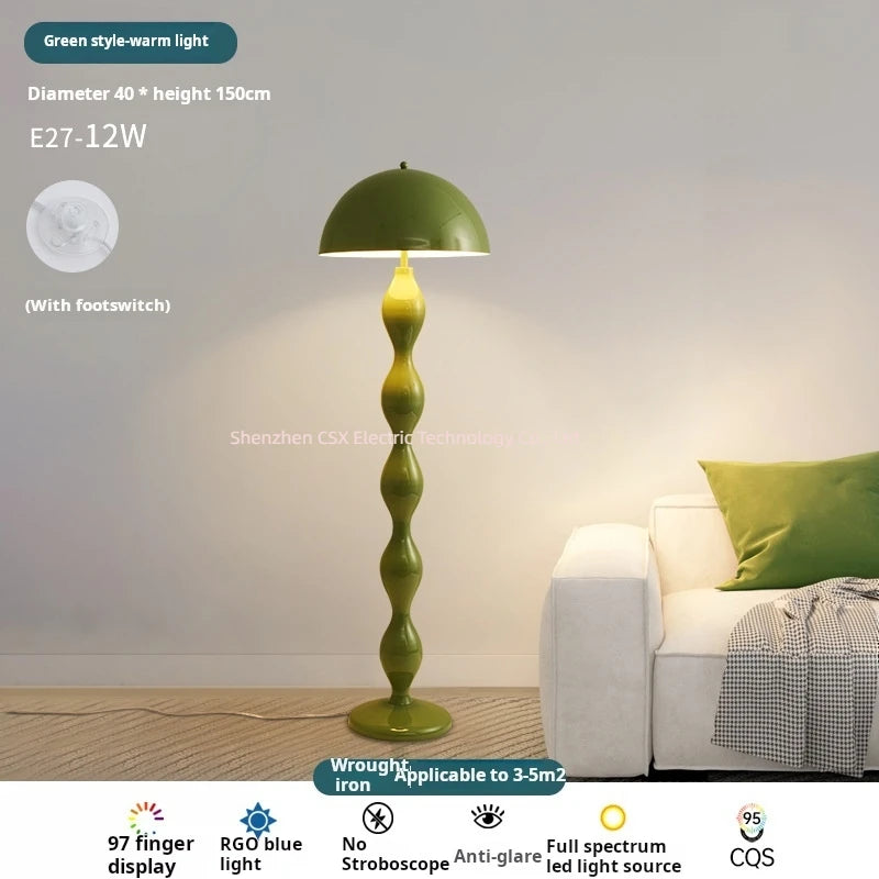 Lampe de Salon Rétro – Pied Torsadé & Abat-jour Champignon