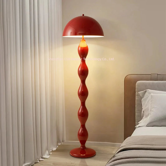 Lampe de Salon Rétro – Pied Torsadé & Abat-jour Champignon