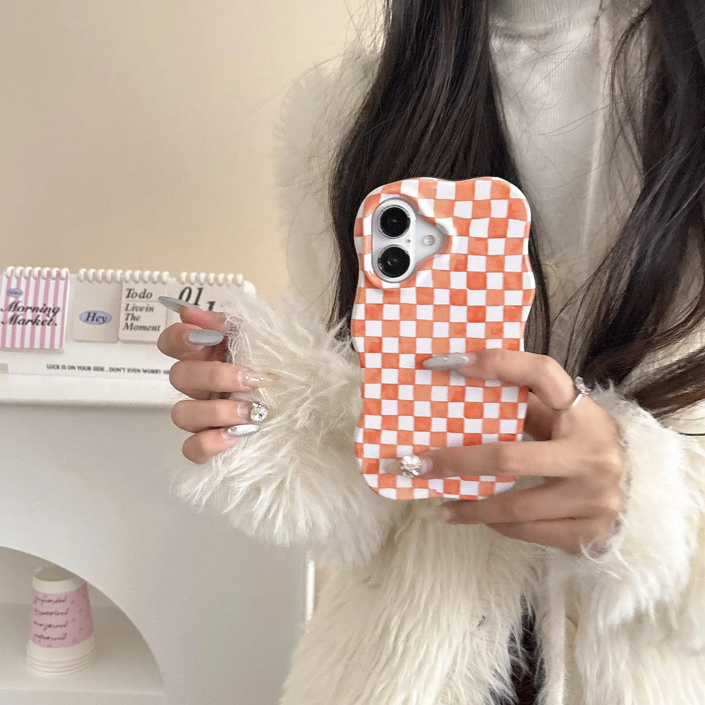 Coque Téléphone Damier - Compatible iPhone