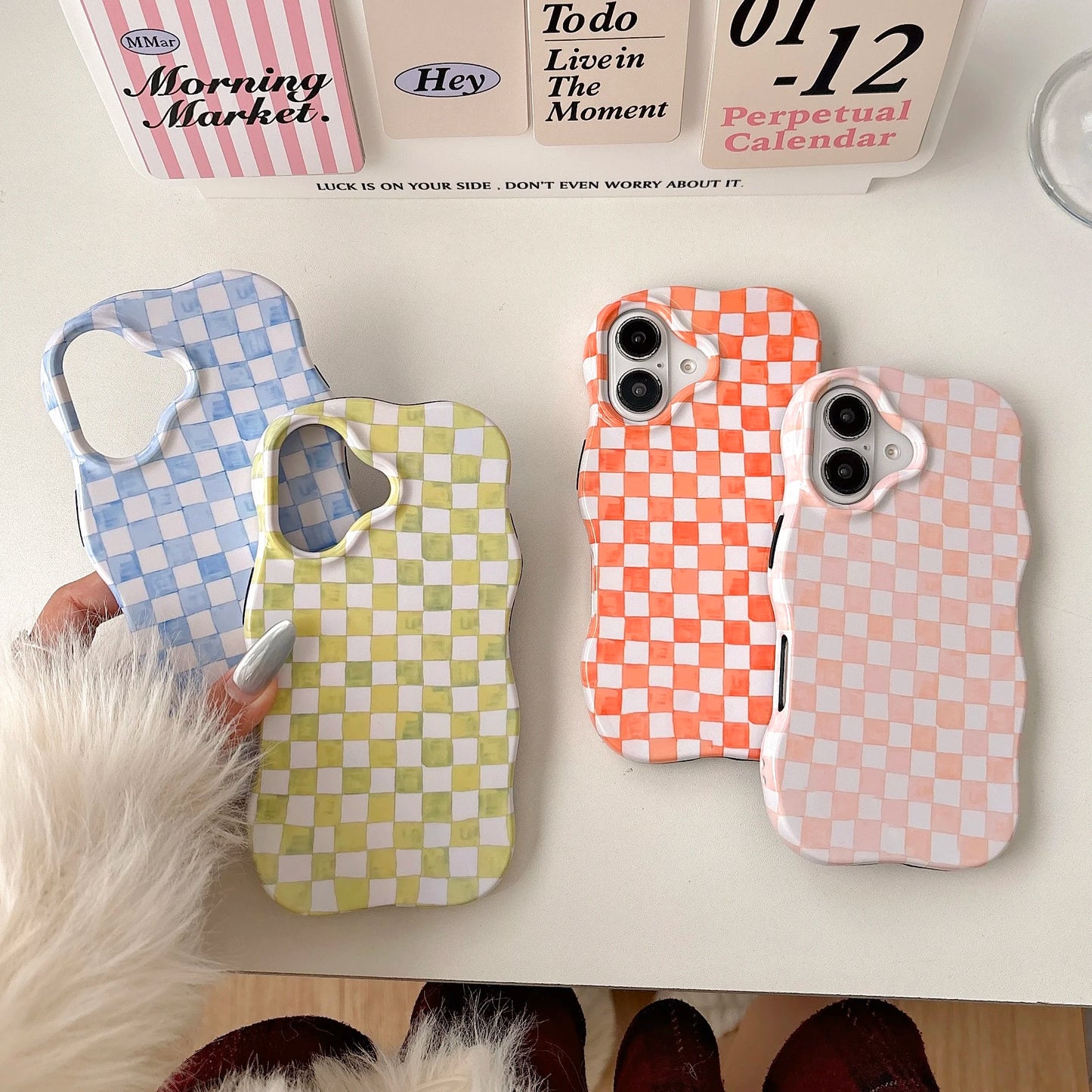 Coque Téléphone Damier - Compatible iPhone