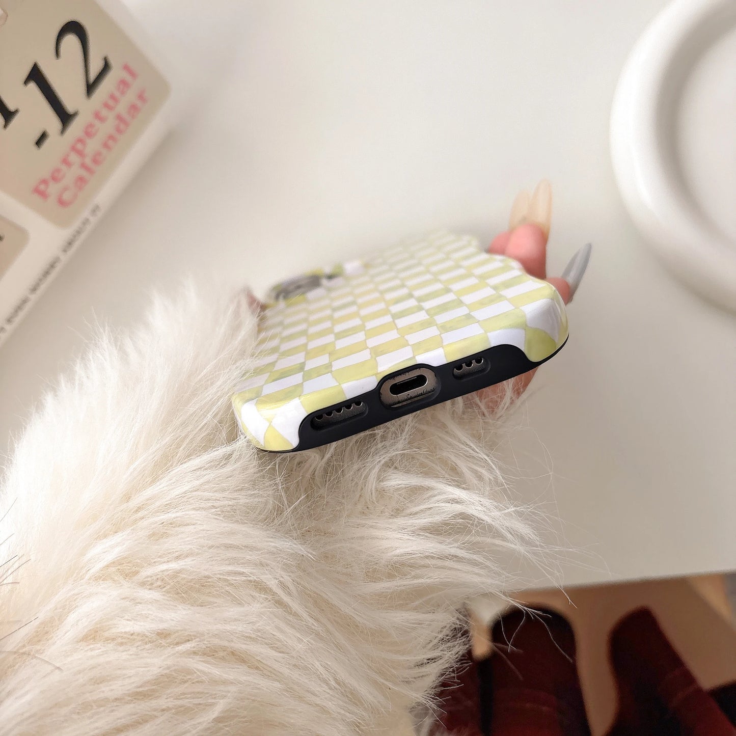 Coque Téléphone Damier - Compatible iPhone