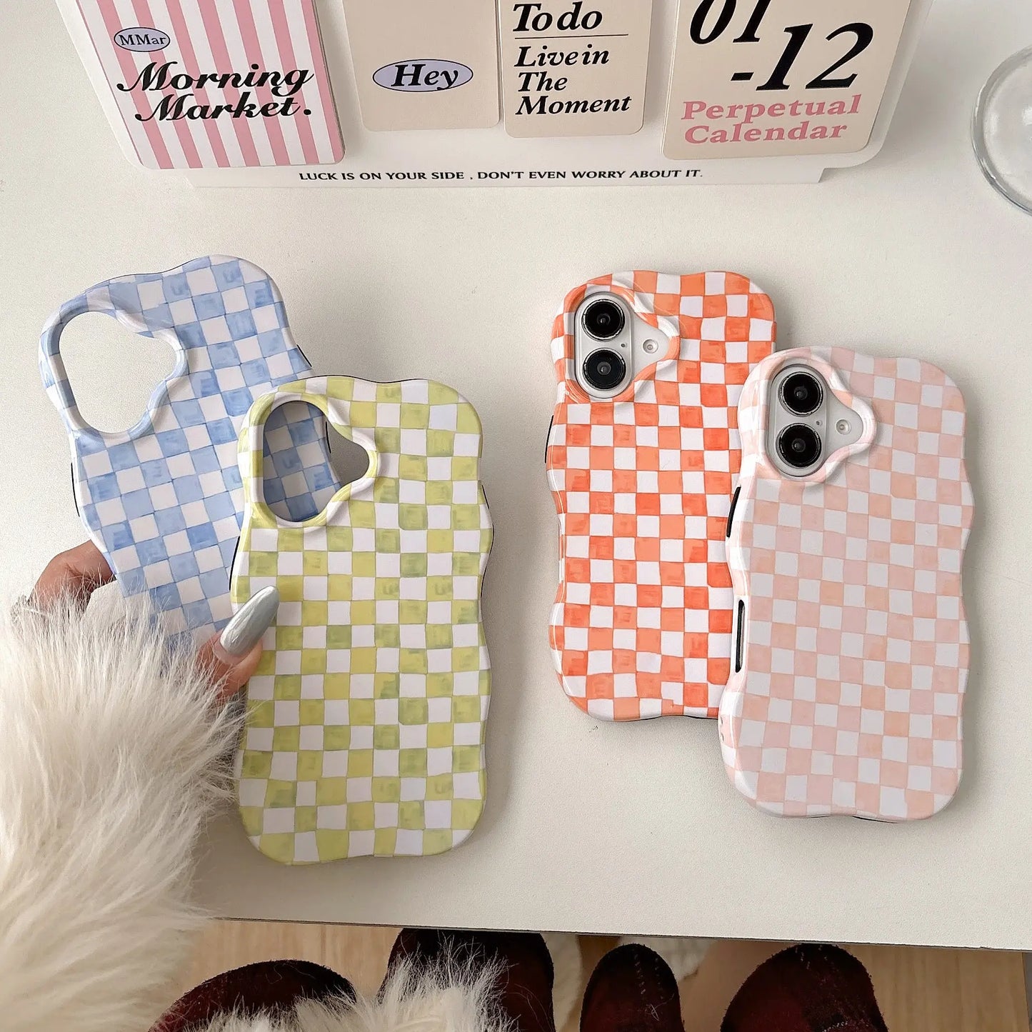 Coque Téléphone Damier - Compatible iPhone