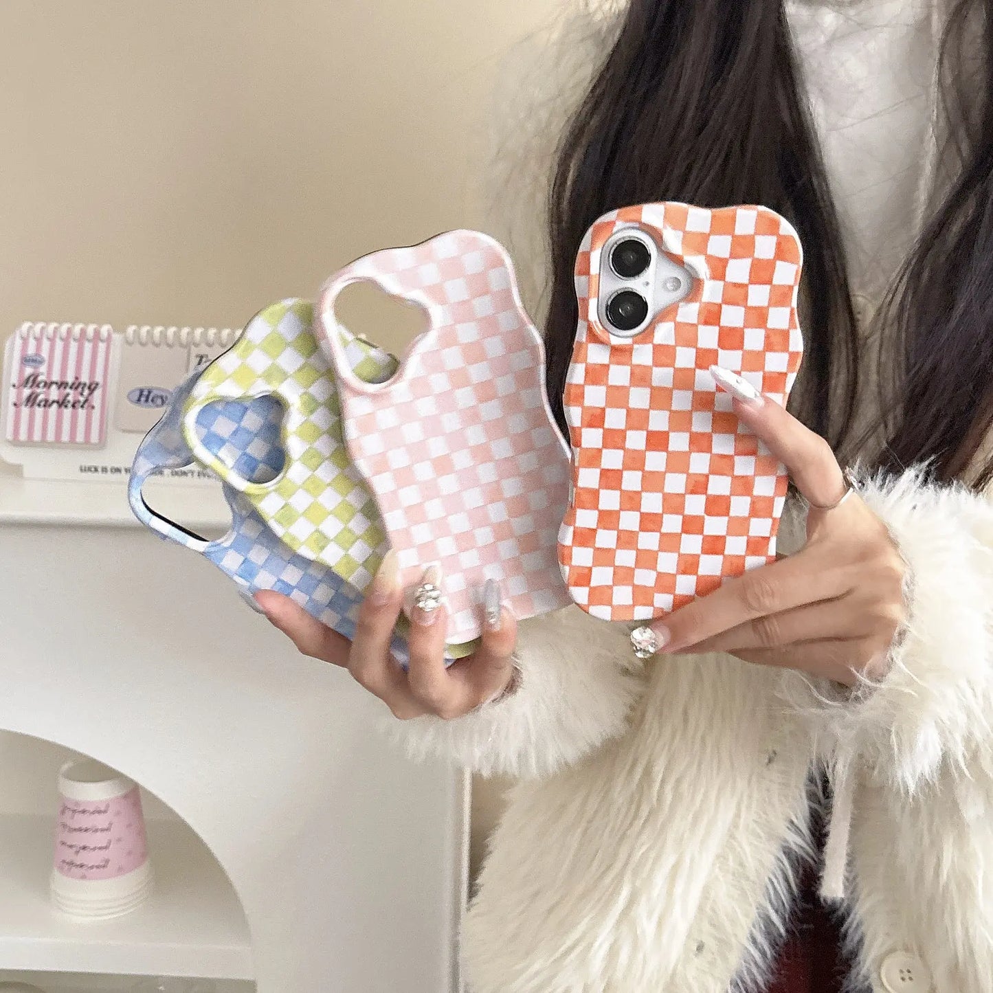 Coque Téléphone Damier - Compatible iPhone