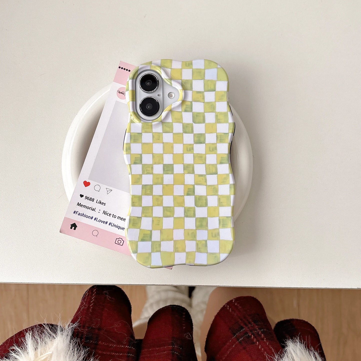 Coque Téléphone Damier - Compatible iPhone