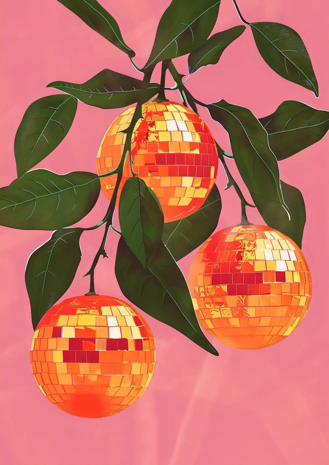 Poster Rétro Trendy Disco Ball – Toile Murale