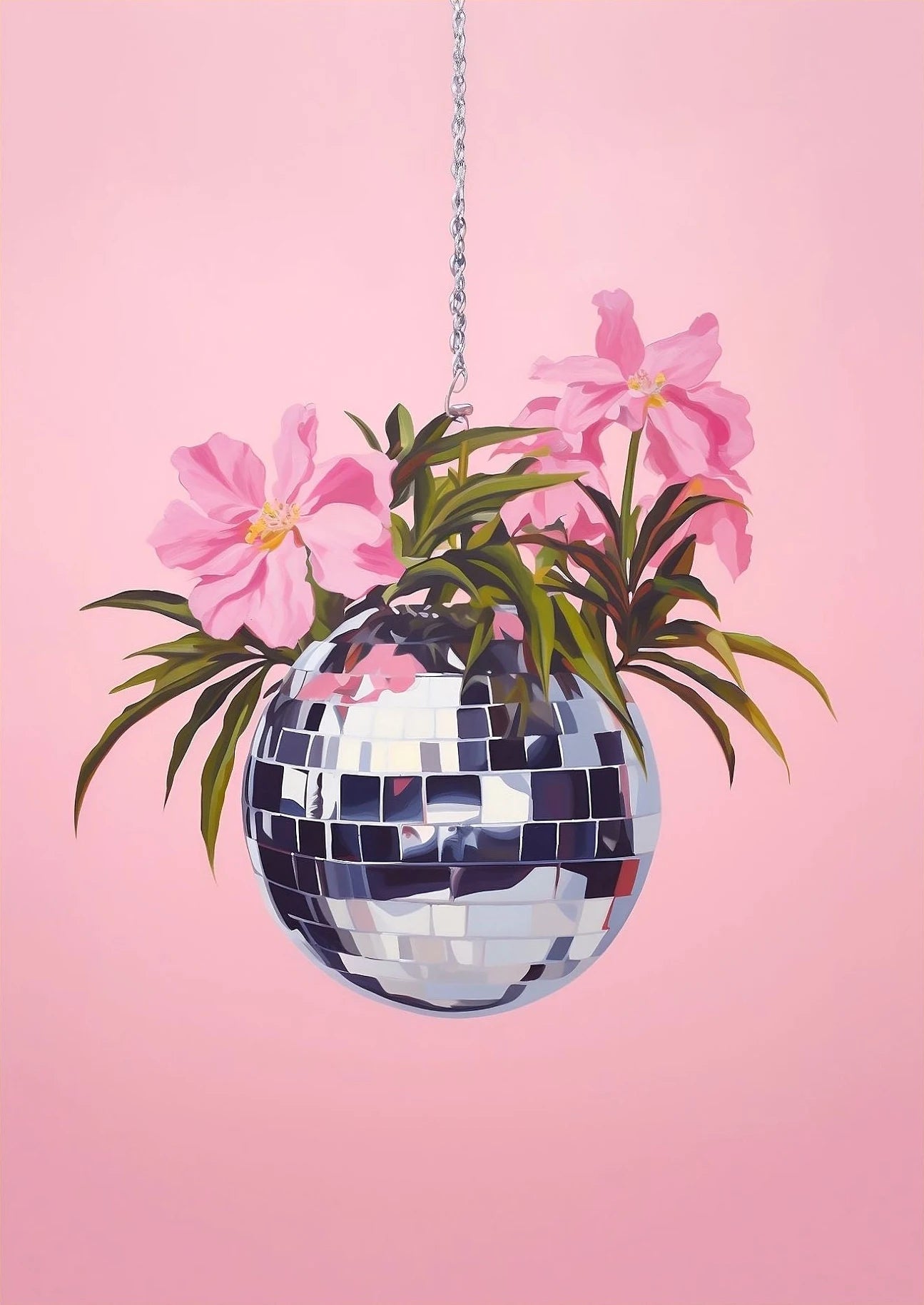 Poster Rétro Trendy Disco Ball – Toile Murale