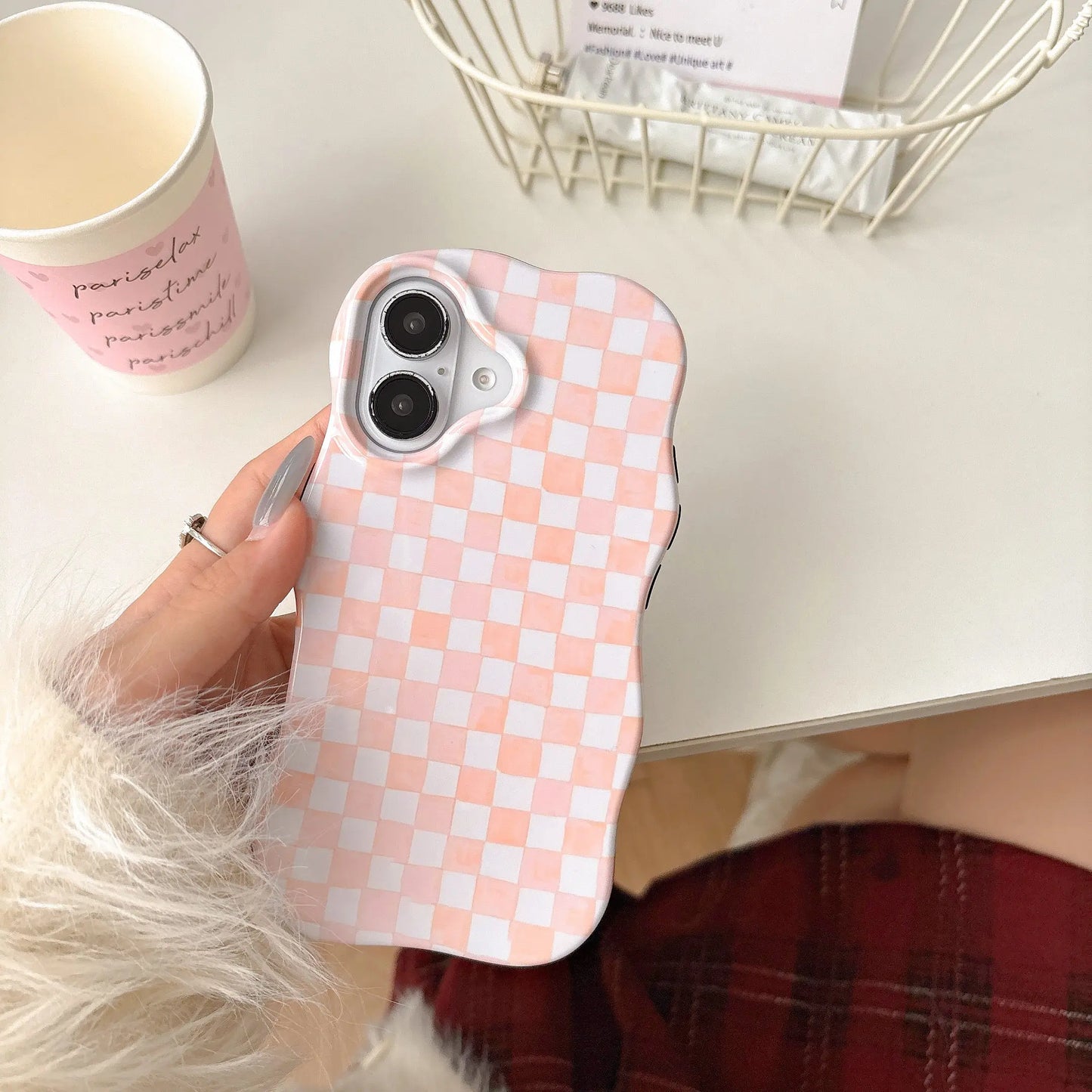 Coque Téléphone Damier - Compatible iPhone